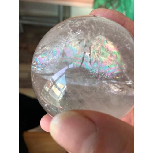 1pcNatural rainbow transparent white crystal ball mineral quartz crystal energy Liaoshang feng shui home decoration70mm