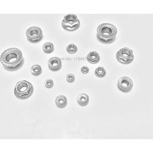 100pcs M8 Metric DIN6923 Stainless Steel Hex Flange Nut Hexagon Nut with Flange