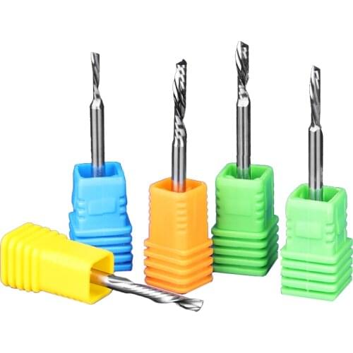 2Pcs Down Cutter Left Spiral Bit CNC Router Tool AAA Series One Flute Choose size acrylic Aluminum carving frezer endmill