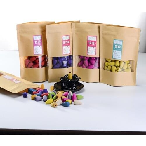 20 Pcs/Bag Incense Cones for Backflow Tower Accessories Colorful Bullet Shape Incense Rose Jasmine Natural Sandalwood Agarwood