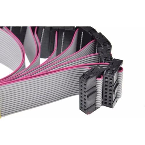 30cm long 2.54 IDC cable 16pin 1.27 pitch ribbon cable with connector 2.54mm pitch ,30pcs/lot