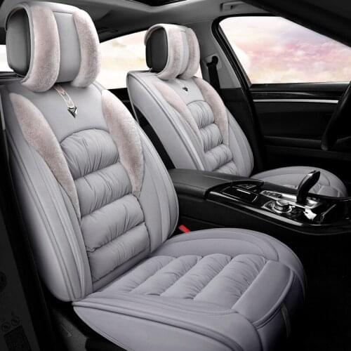5 Sets Winter Natural down cotton Car Seat Covers Universal Size Fine Wool Cushion