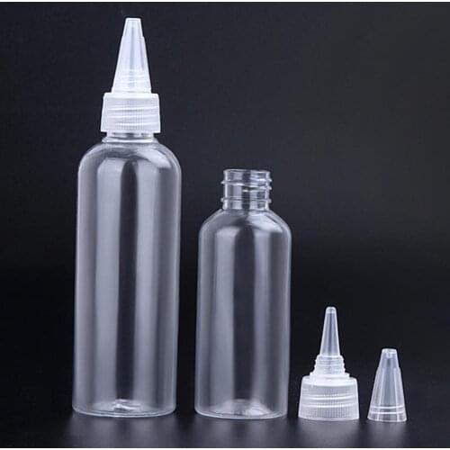 5ml/10ml/20ml/30ml/50ml/100ml Squeeze Bottles Transparent Containers with Cap For Food Hair Coloring Sauces Dyeing Salon Ti U2P4