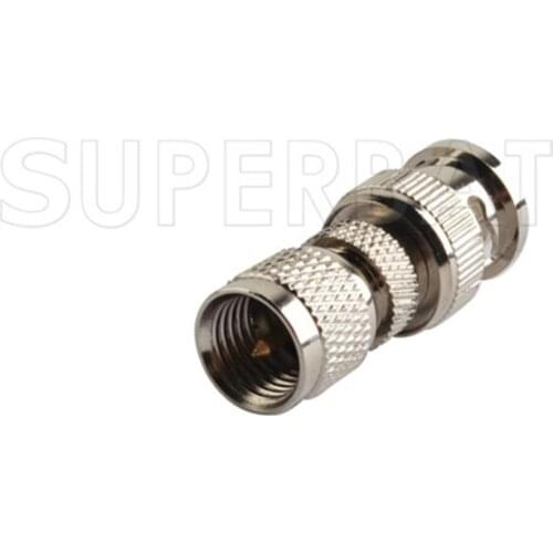 Superbat 5 pcs BNC-Mini-UHF Adapter BNC Male Plug to Mini-UHF Plug Straight RF Coaxial Connector