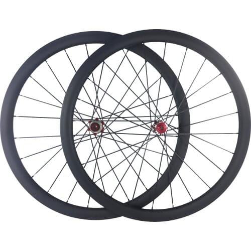 700c 38mm clincher carbon fiber road disc cyclocross wheelset 38C 25mm width racing wheels Powerway M42 12x100mm 12x142mm