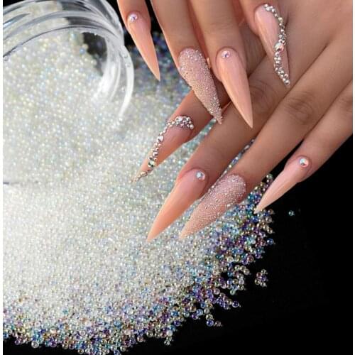Nail Caviar Beads Glass Small Beads Nonporous Nail Accessories Decoration Nail Supplies for Professionals Equipment