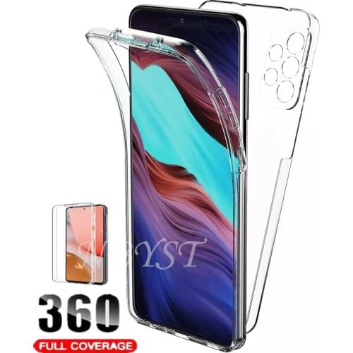 A02 A32 4G A52 A72 5G A022 A325 A326 Camera Protection Clear Double Cases For Samsung Galaxy A12 A42 A02S 360 Full Cover Fundas