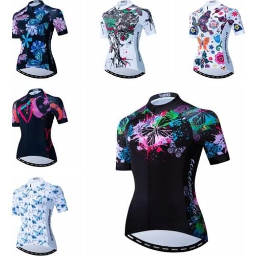 Cycling jersey Women Bike jersey Mountain Road MTB Top Maillot Breathable shirts Short sleeve racing Team Blouse female flowers
