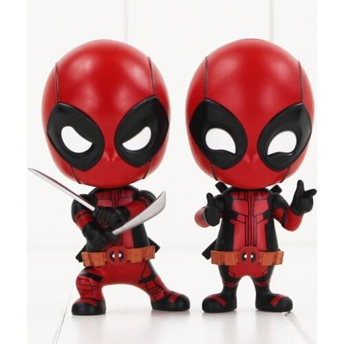 10cm Deadpool Figure Toy Sword Fighting Version Gesturing Version Bobblehead Model Dolls for Kids