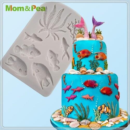Mom&Pea MPA2022 Fish Shaped Silicone Mold Cake Decoration Fondant Cake 3D Mold Food Grade