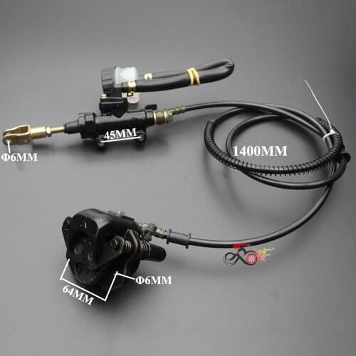 Hydraulic Rear Disc Brake Caliper System Pads For 150cc 200cc 250cc Dirt Bike Quad ATV Gokart Go Kart Dune Buggy