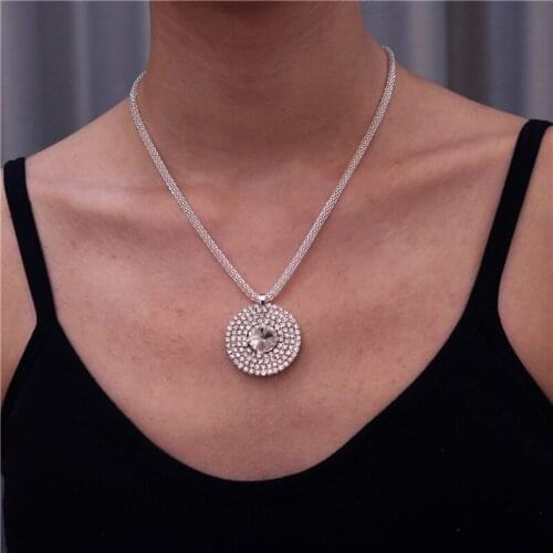 Hot Sale Female Fishing Line Necklace Silver/Gold Color Chain Women Rhinestone Choker Necklace Collier Femme