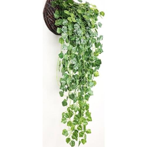 90cm Artificial Plant Vine Leaves Green Dill Sweet Potato Grape Begonia Watermelon Wall Hanging Fake Flower DIY Wall Decoration