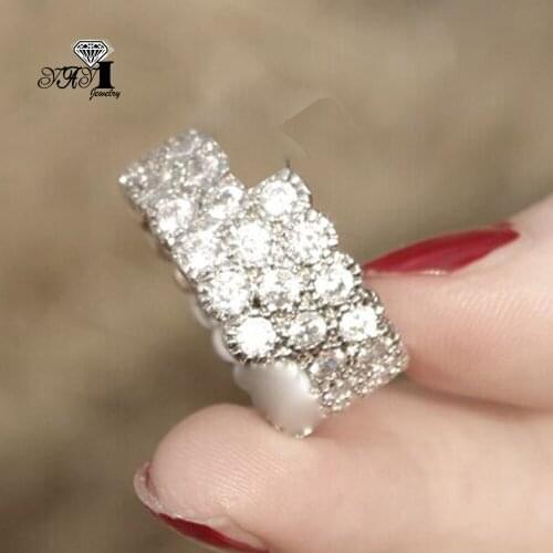 YaYI Fine Jewelry Fashion Princess Cut Claw Set White Cubic Zirconia Silver Color Engagement Wedding Party Couples Rings