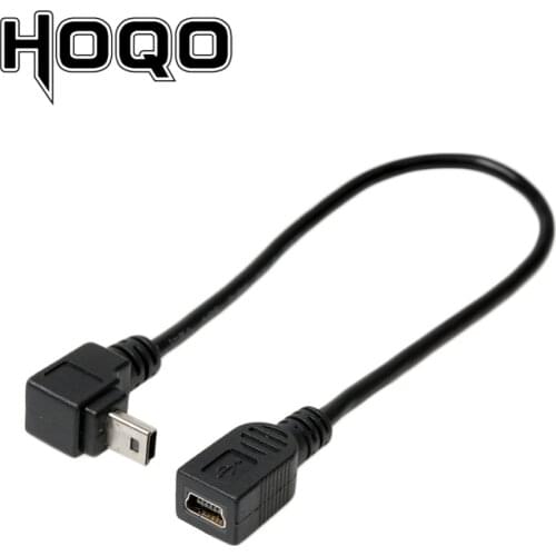 90 degree Down Angle Mini USB Extension Cable Panel Mount Sync Date Charge for Motherboard Mini-USB Male to Female Cord