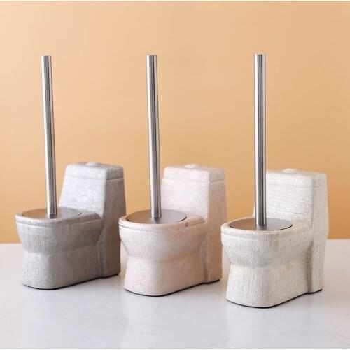 Ceramic Toilet Brush Holder Creative Design Clean Health Bathroom Tool Accessories Luxury Art Hotel Style Toilet Brush E11778