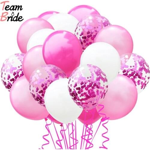 Team Bride 60pcs 12in Wedding Party Bride To Be Latex Confetti Balloon Birthday Night Bachelorette Kids Adult Party Decorations