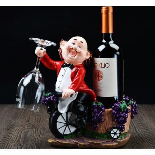 Cooking Wine Rack Statue Wine Storage Bottle Organizer Resin Craftsmanship Cooking Wine Holder Housing Culture