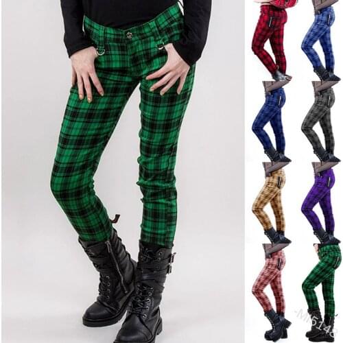 Mandylandy Women's Plaid Trousers