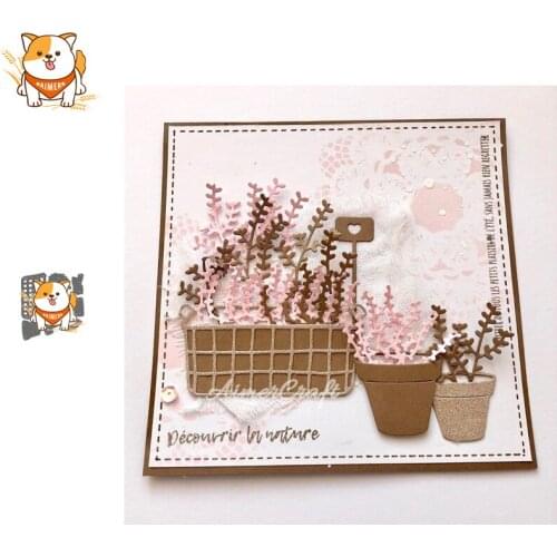 Potted Plant Box Metal Cutting Dies Scrapbooking Stencil DIY Decorative Embossing Craft Die Cuts Card Making New Dies For 2019