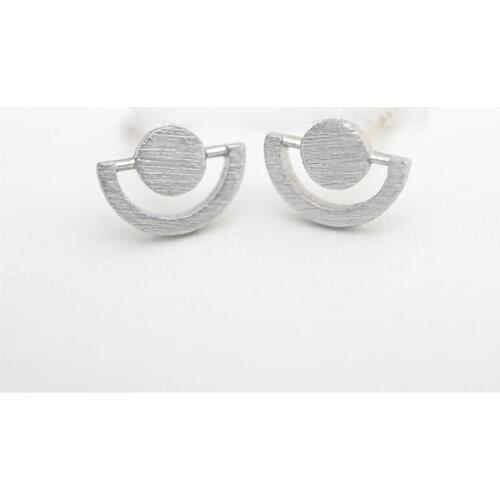 Fashion globe stud earrings Personality the plane of the globe model stud earrings Simple and beautiful drawing stud earrings