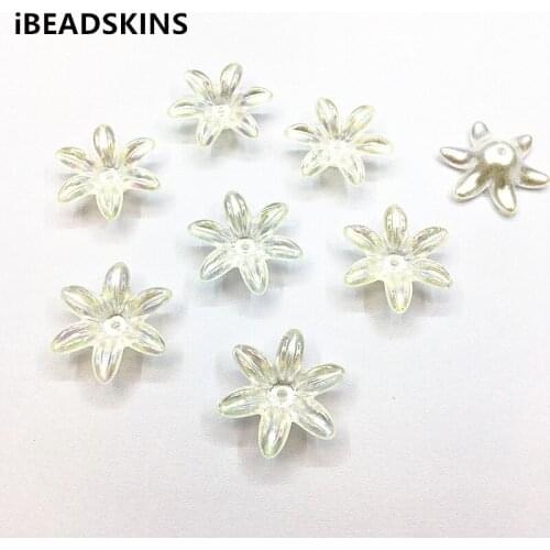New arrival! 25mm 100pcs Aurora /AB effect Flower beads for Earrings parts,Hand Made Headdress Necklace DIY/Findings Jewelry