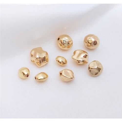 14K Gold Filled Stone loose beads irregular shaped beads handmade diy bracelet earrings first jewelry with beads