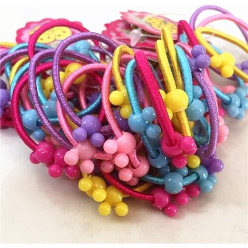 50pcs/lot Girl Mini Hair Band Fashion Candy Color Rubber Ties Ring Elastic Hair Rope Ponytail Holder For Kids Hair Accessories