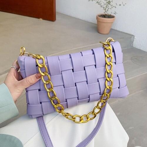 Luxury brand Designer Chain Handbag Purses Woven Womens Crossbody Shoulder bag 2021 New PU Leather Ladies Messenger Bag