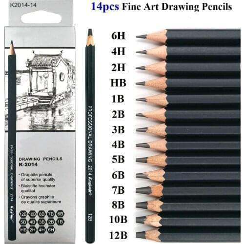 Drawing Pen Ultra Fine Line Marker Ink Black Sketch Pen 6H 4H 2H Hb B 2B 3B 4 B 5B 6B 7B 8B 10B 12B Art Set Marker Pencil