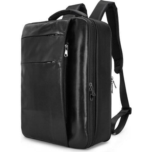 New Cowhide Leather Mens Backpack Large Capacity Computer Bag Multifunctional Business Backpack Detachable Leather Briefcase