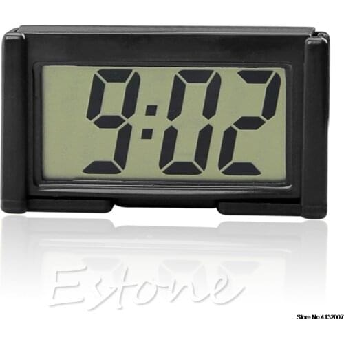 Interior Car Auto Desk Dashboard Digital Clock LCD Screen Self-Adhesive Bracket
