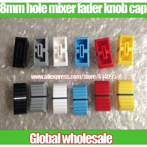 60pcs 8mm hole mixer fader knob cap for potentiometer fader / word hole / hole width 8MM yellow blue white gray red black