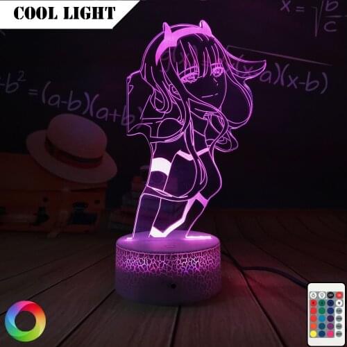 Led Night Light Zero Two Figure Table 3d Lamp for Bed Room Decor Light Anime Waifu Gift Darling In The Franxx Zero Two Lamp