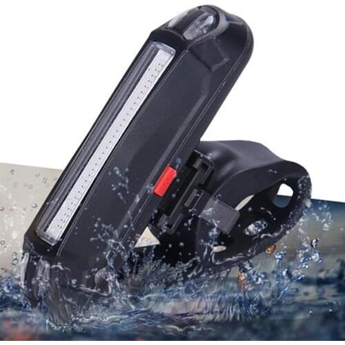 LED Bike Tail Lamp Multi Modes Cycling Warning Light Waterproof USB Rechargeable Rear Light, Red Light