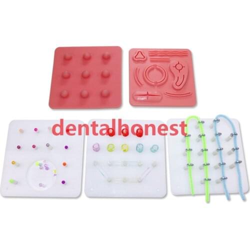 Laparoscopic surgery training module, suture, shear, peel, clip, traction and perforation module