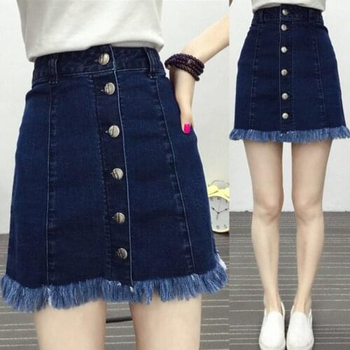 Spring and summer show thin half skirt A skirt tassel short denim skirt