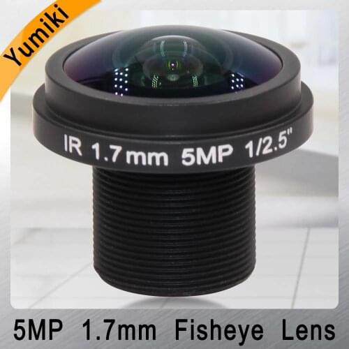 Yumiki CCTV LENS 5MP 1.7mm M12*0.5 1/2.5" lens Fisheye 180degree for CCTV Security IP camera