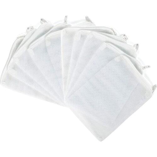 10 Pcs Aquarium Filter Media Bag Reusable Zipper Mesh Bag for Fresh or Saltwater Tanks Aquatic Isolation Bag
