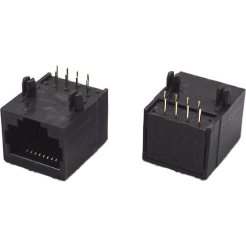 10PCS RJ45 Ethernet socket 18.3 Network Jack interface 8PIN 15*18mm RJ45-58 Female Connector Black Plastic 58