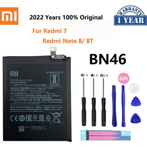 100% Orginal Xiao mi BN46 4000mAh Battery For Xiaomi Redmi Note 8 8T Redmi 7 High Quality Phone Replacement Batteries
