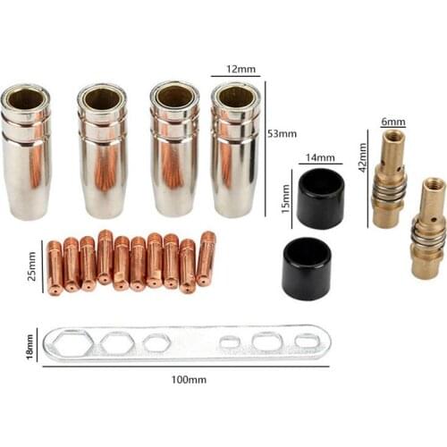 19Pcs Nozzle Contact Tips Holder for Mig Welder Torch Contact Semi-Automatic Welding Tool Accessory Fit 15AK MIG Welding Torch