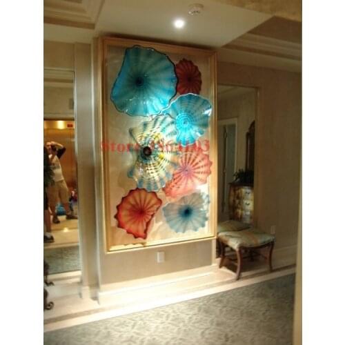 2018 New Arrival Multicolor Luxury Murano Art Glass Plates for Wall Mount Light Fixtures
