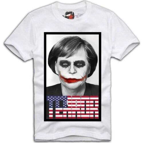 2019 Summer Round Neck MenS Fashion Angela Merkel "Terror" Nsa Nato Eu Usa Joker Trump Putin Cool for Men T Shirts