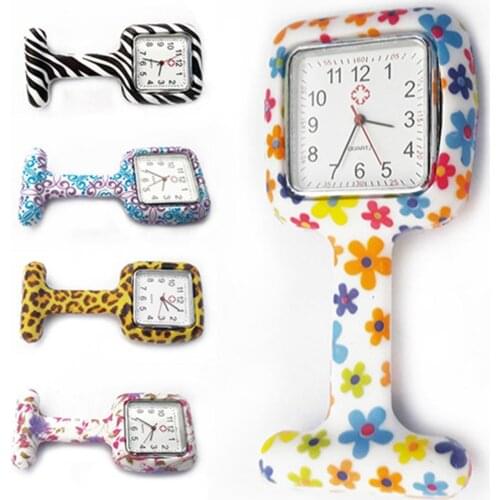 2021 Womens Silicone Square Nurse Watch Brooch Pocket Quartz Movement Nurse Watch For Woman Portable Pocket & Fob Watches