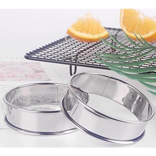 4Pcs Double Rolled TartRings Stainless Steel English Muffin Rings Professional Crumpet Rings RE