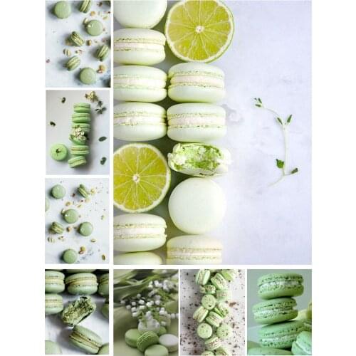Dessert Green Macaroon Diy 5D Diamond Painting Full Square and Round Embroidery Mosaic Wall Art Handmade Home Decoration Gifts