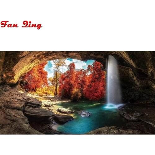 Diamond Painting Autumn Forest Lake Natural Scenery Embroidery Needlework Full Square Round Drill Mosaic Cross Stitch Wall Decor