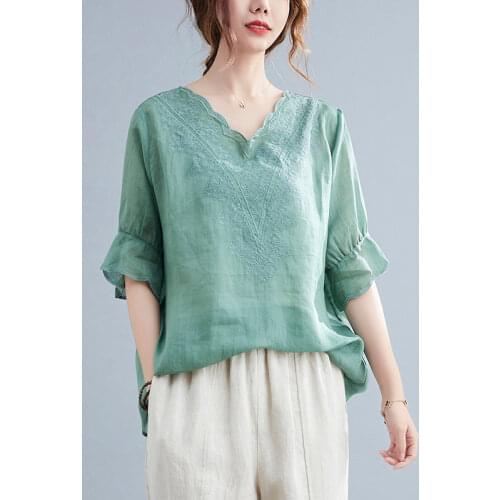 ANRAEQI Linen Blouses