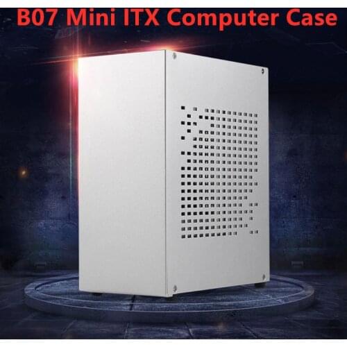 B07 Mini ITX Computer Case Aluminum Chassis HTPC Host Case USB 3.0 ITX Enclosure with Graphics Card Pcie 16x Extension Cable